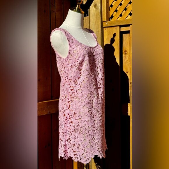 🆕 SELF PORTRAIT 🧿 NWOT Floral Lace Mini Shift Dress, Sz US 4 / UK 8 - Picture 9 of 16